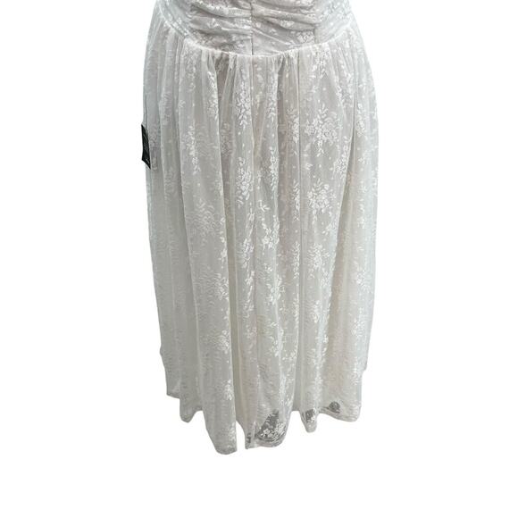 Lulus Charismatic Sweetie White Lace Ruched Tie-Strap Midi Dress Size‎ XL - Picture 10 of 14